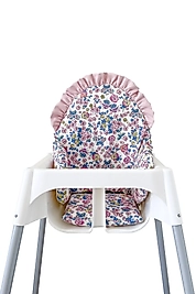 Fırfırlı Çiçekli Mama Sandalyesi Minderi