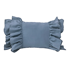 Fırfırlı Vintage Kırlent Kılıfı Indigo