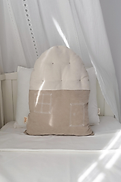 Ev Şeklinde Bohem Bebek Çocuk Odası Dekoratif Yastık Krem Toprak