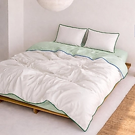 Renkli Biyeli Çift Kişilik Nevresim Takımı (Çift Taraflı Kullanım)