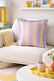 Renkli Çizgili Fırfırlı Kırlent