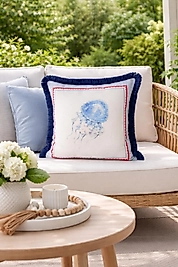 Püsküllü Marin Kırlent