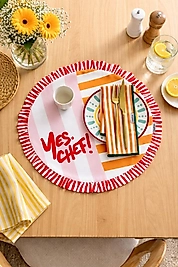 Sloganlı Yuvarlak Amerikan Servis