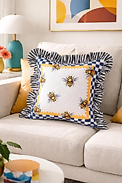 Arı Desenli Fırfırlı Kırlent