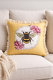 Arı Desenli Fırfırlı Kırlent