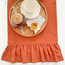 Fırfırlı Vintage Iskandinav Runner Tarçın