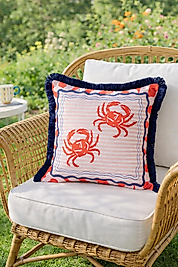 Yengeç Desenli Püsküllü Kırlent