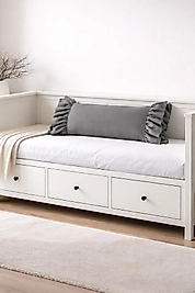 Fırfırlı Gri Uzun 40x100 Kırlent Yastık (İÇİ DOLGULU)