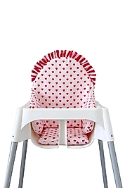 Fırfırlı Kalpli Mama Sandalyesi Minderi