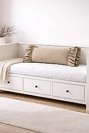 Fırfırlı Vizon Uzun 40x100 Kırlent Yastık (İÇİ DOLGULU)