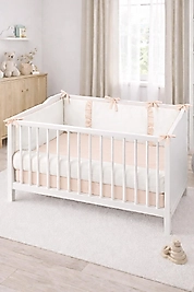 Fırfırlı Bumper/Yan Koruma Seti 60x120 Somon/Pudra