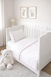 %100 Pamuk Pembe  Biyeli Nevresim Takımı