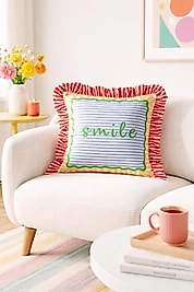 Smile Çizgili Fırfırlı Kırlent