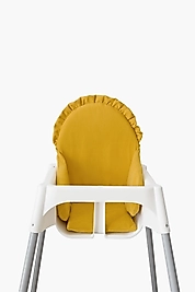 Fırfırlı Sarı Mama Sandalyesi Minderi