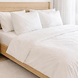 Çift Kişilik Simple Life Beyaz Biyeli Nevresim Takımı