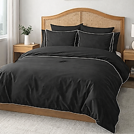 Çift Kişilik Basic Beyaz Biyeli Nevresim Takımı