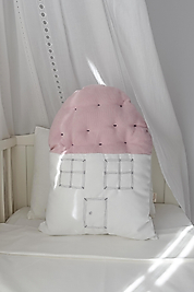 Ev Şeklinde Bebek Çocuk Odası Dekoratif Iskandinav, Bohem Yastık Pembe