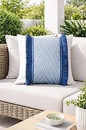 Püsküllü Marin Kırlent Kılıfı