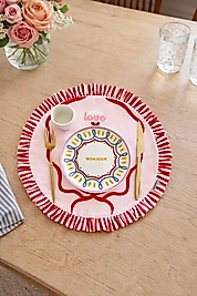 Sloganlı Yuvarlak Amerikan Servis