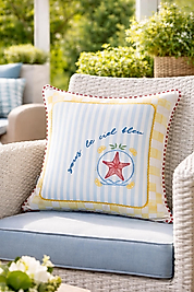 Deniz Yıldızı Desenli Kırlent Kılıfı