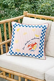 Istakoz Desenli Kırlent Kılıfı