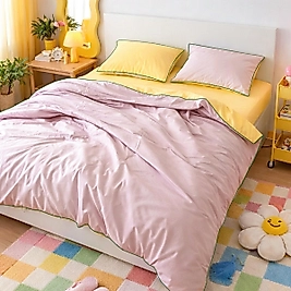 Renkli Biyeli Çift Kişilik Nevresim Takımı (Çift Taraflı Kullanım)